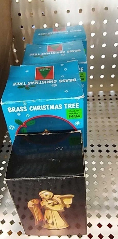 3 boxes of Brass Christmas Trees & Angel