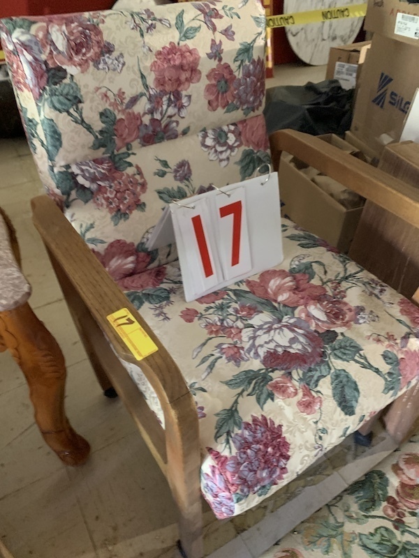 Oak chair with glider stool