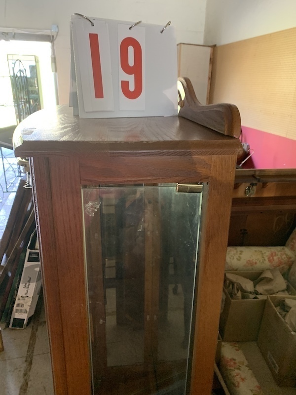 Mirrored curio cabinet with light