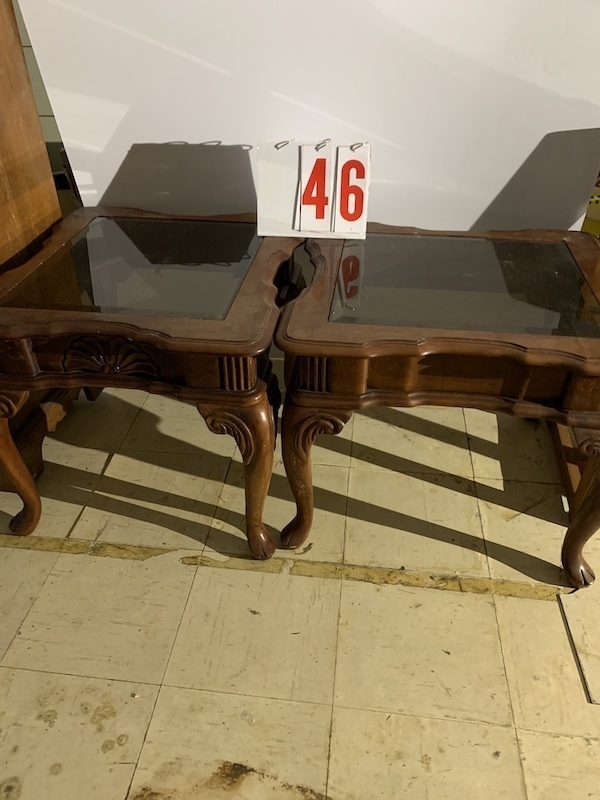 Glass top end tables