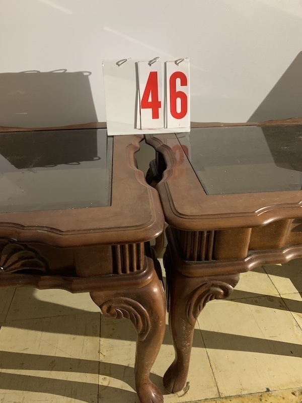 Glass top end tables