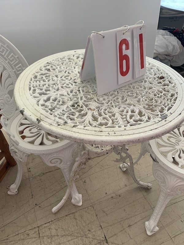 Iron table and 2 chairs