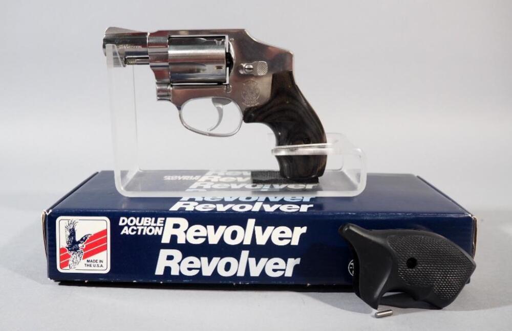 Smith & Wesson 640 .38 S&W Spl 5-Shot Revolver SN# BPS6298, With Extra Grips And Paperwork, In Box