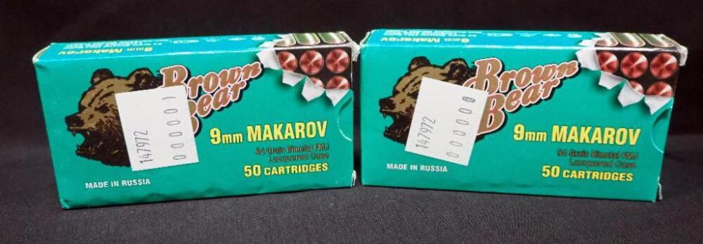 Brown Bear 9mm Makarov Ammo, Approx 100 Rds, Local Pickup Only