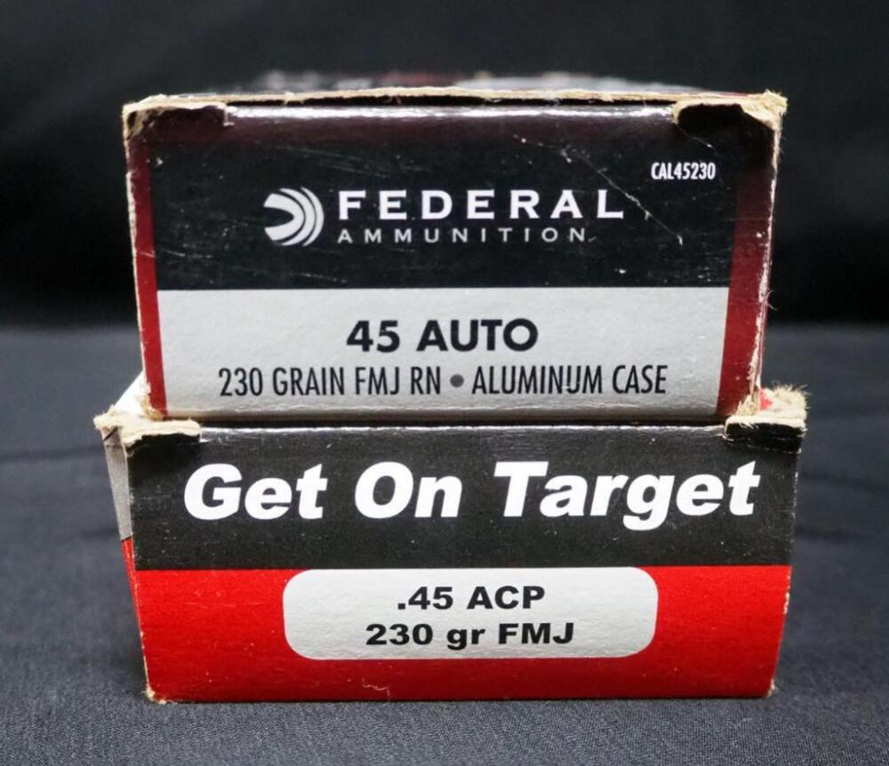 .45 ACP Ammo, Includes Federal, Approx 100 Rds, Local Pickup Only