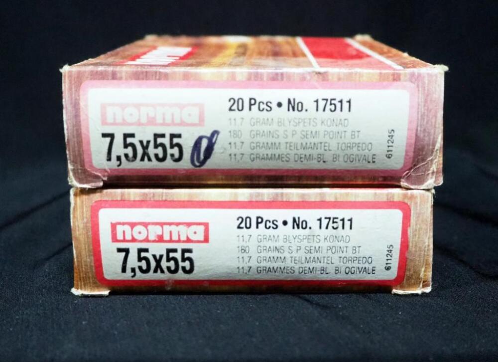 Norma 7.5x55 Ammo, Approx 40 Rds, Local Pickup Only