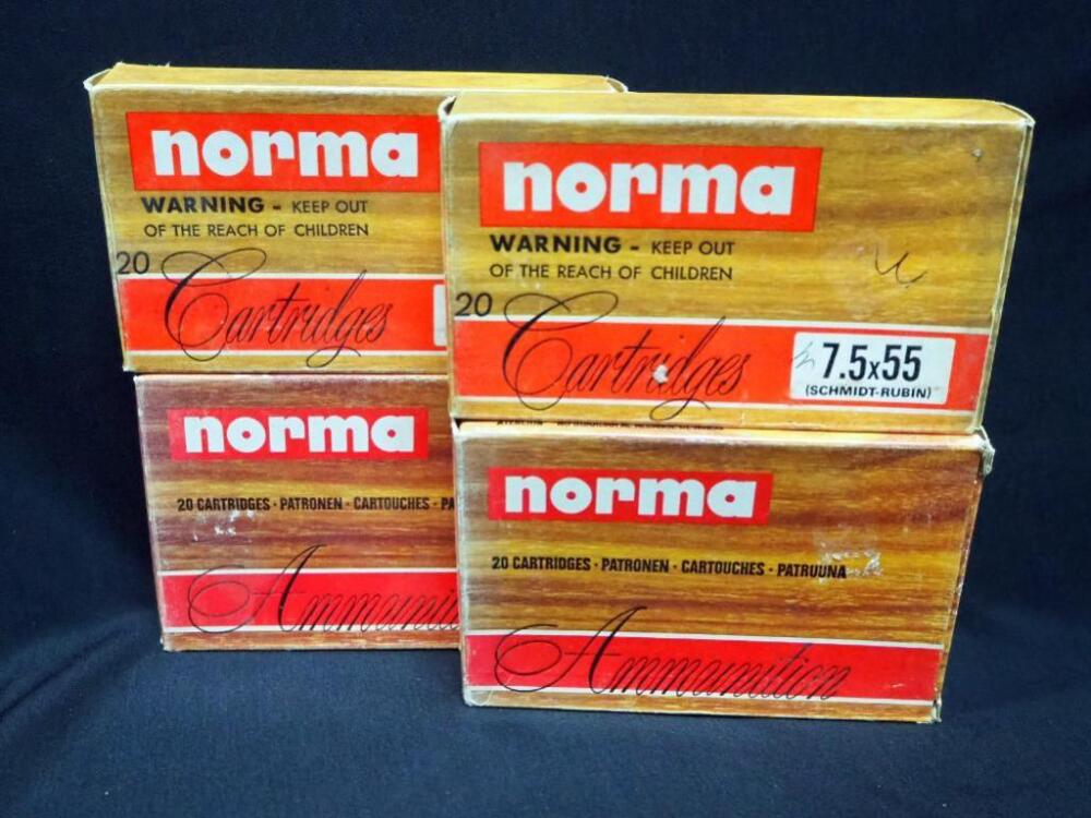 Norma 7.5x55 Ammo, Approx 80 Rds, Local Pickup Only