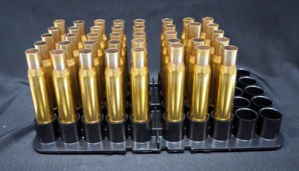 Israel Military Industries .50 Cal Empty Brass, Approx Qty 40, In MTM Shotshell Dry Box