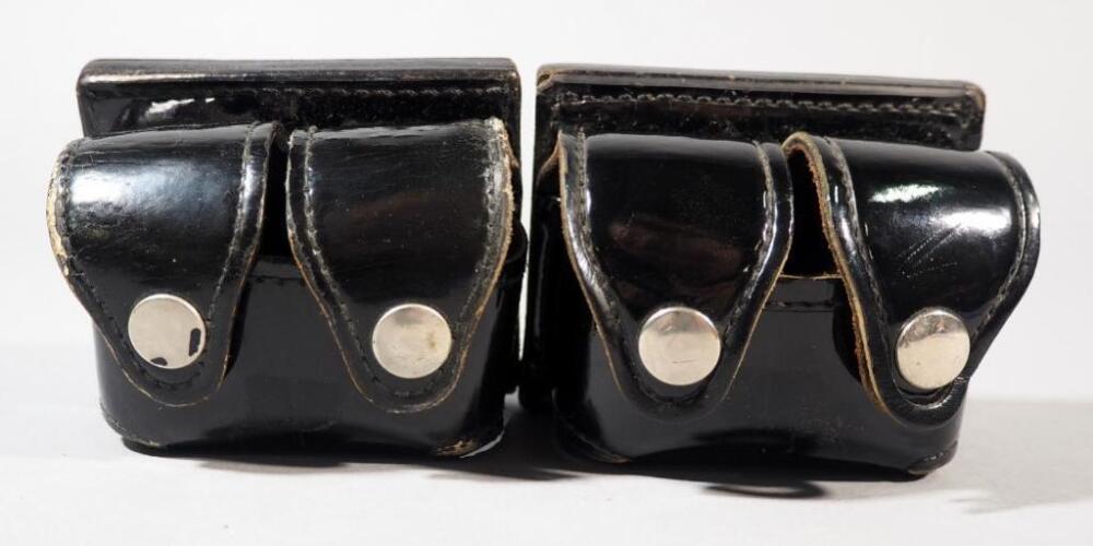 Safariland 6-Rd Speed Loaders, Qty 4, In Leather Holsters