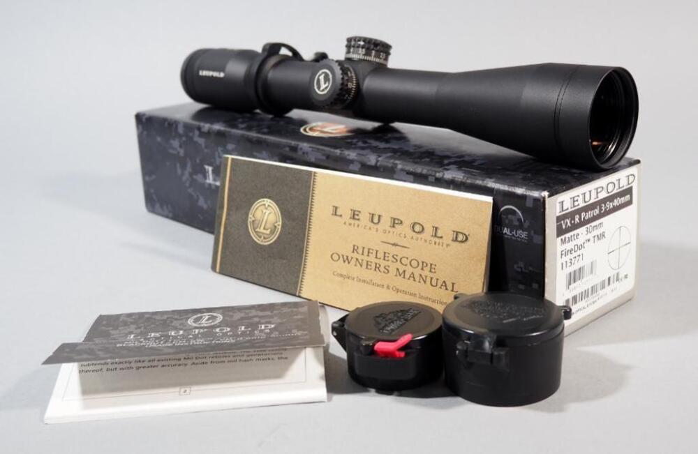 Leupold VX-R Patrol 3-9x40 Scope, FireDot Illuminated Tactical Reticle, 30mm Tube, With Instructions, See Description