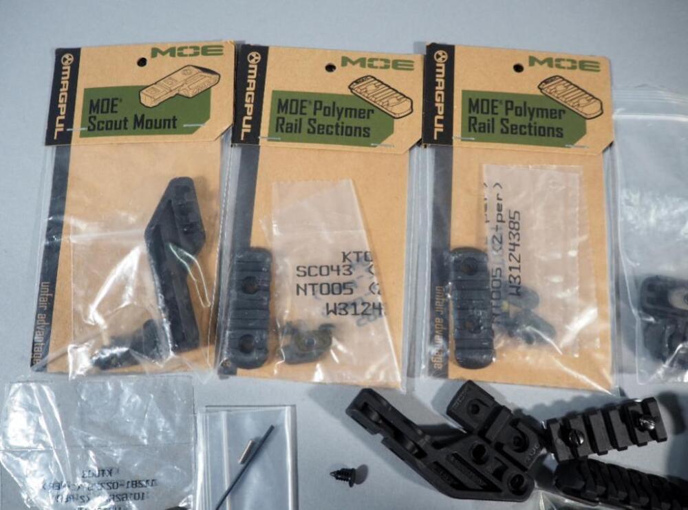 Magpul MOE Parts, Includes 2 Foregrips And Assorted Rails And Light Mount (For Magpul Original Handguards, Not Mlok)