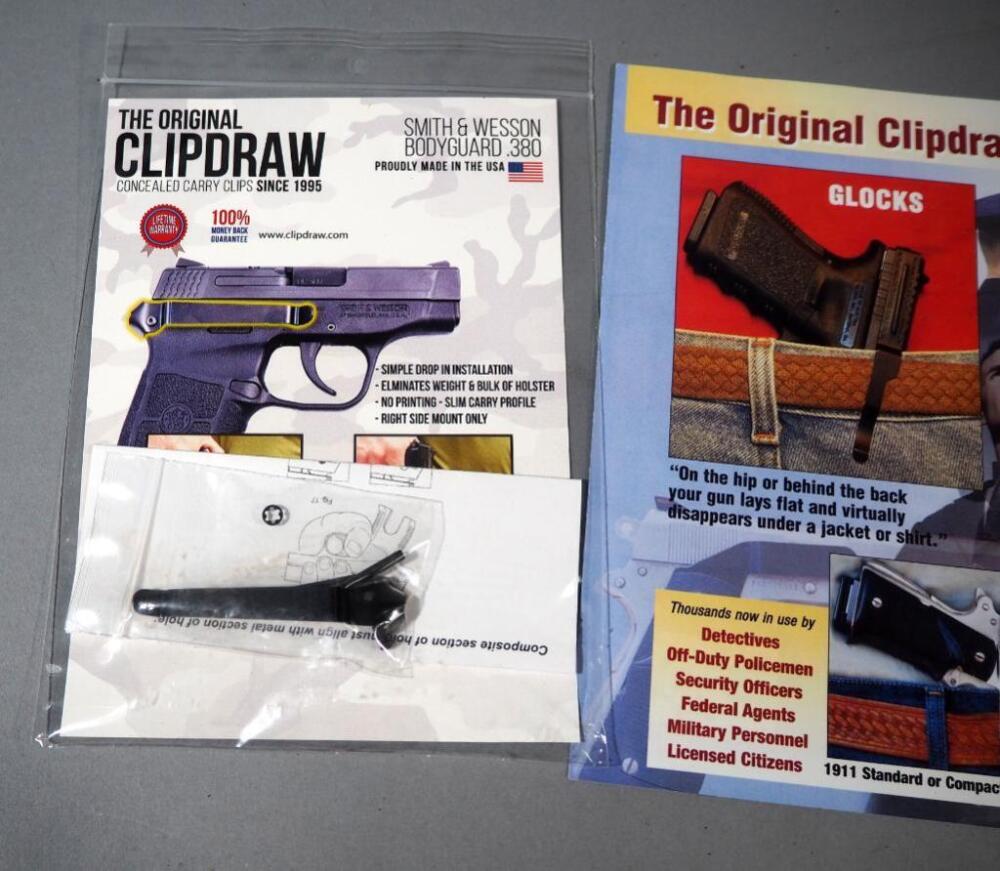 Clipdraw Clips For Smith & Wesson Bodyguard .380 And Smith & Wesson M&P Shield