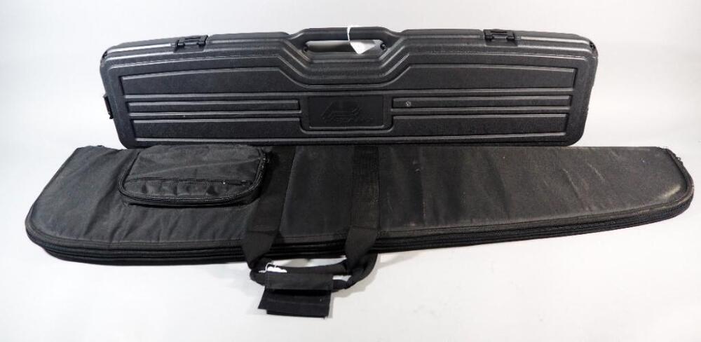 Plano Hard Rifle Case With Foam Lining And Padded Soft Rifle Case With Exterior Pouch