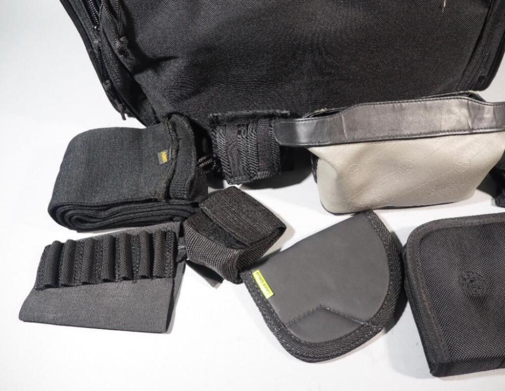 Explorer Tactical Range Bag With S&W Holster Case, Ruger Gun Sock, Bond Arms Holster, Strap, Ammo Sleeve, And More