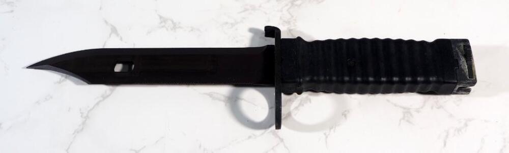 Bayonet With Serrated Back Edge, 6.75" Blade, In Scabbard With Canvas Strap