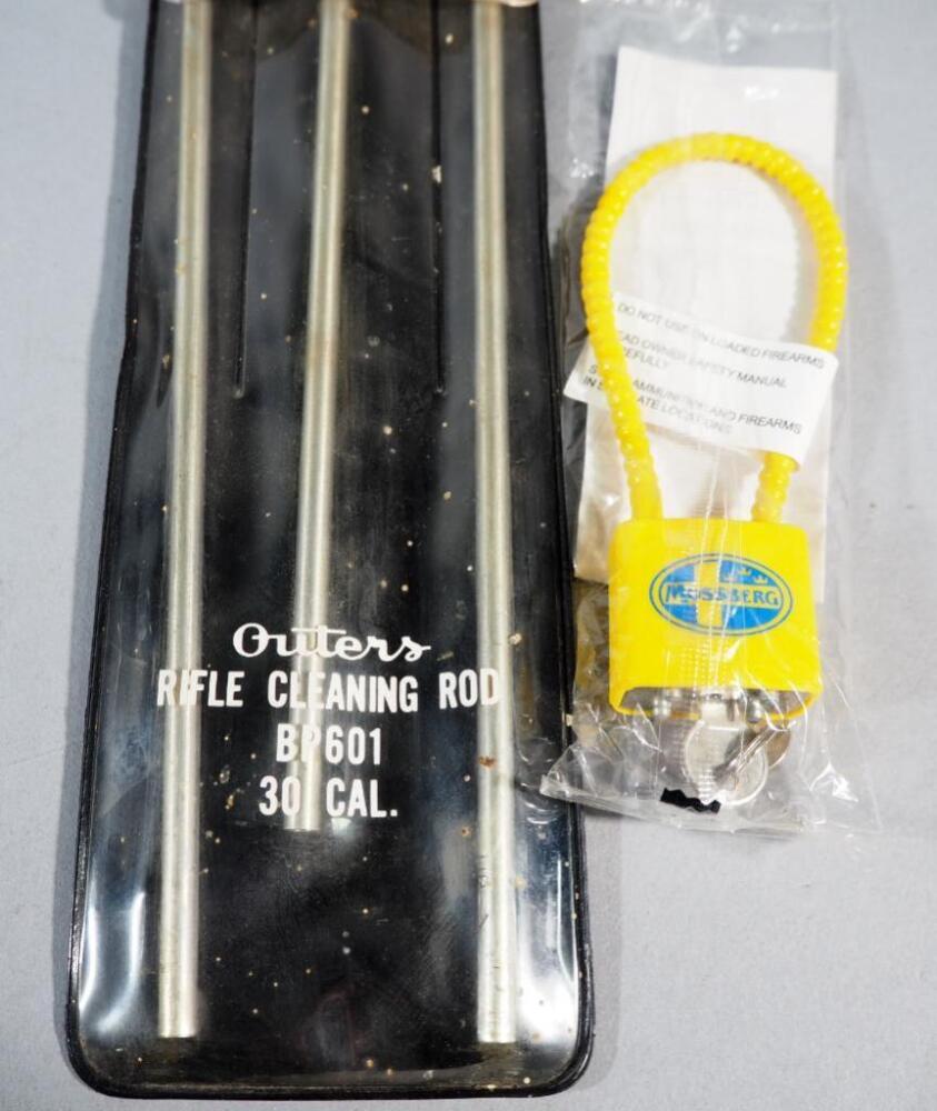 Outers Rifle Cleaning Rod BP601, 30 Cal, And Mossberg Gun Lock