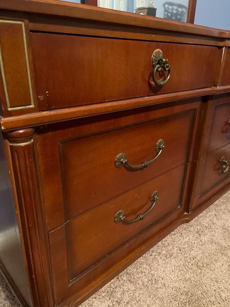 Bedroom Dresser with Mirror Top - 65â€L x 18â€D x 71â€H