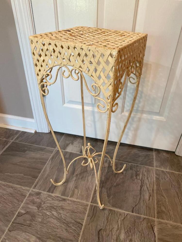 Decorative Metal Plant Stand- 27in T x 11in W x 11in D