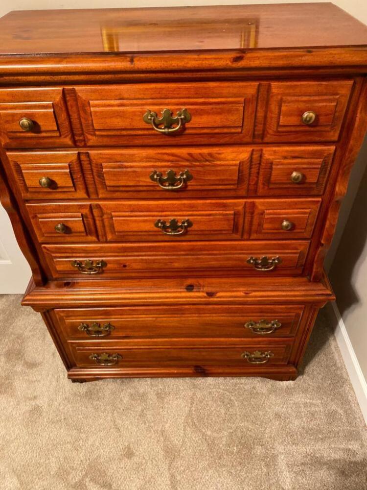 Young Hinkle Plymouth Pine Chest of Drawers- 53in T x 41in W x 21in D