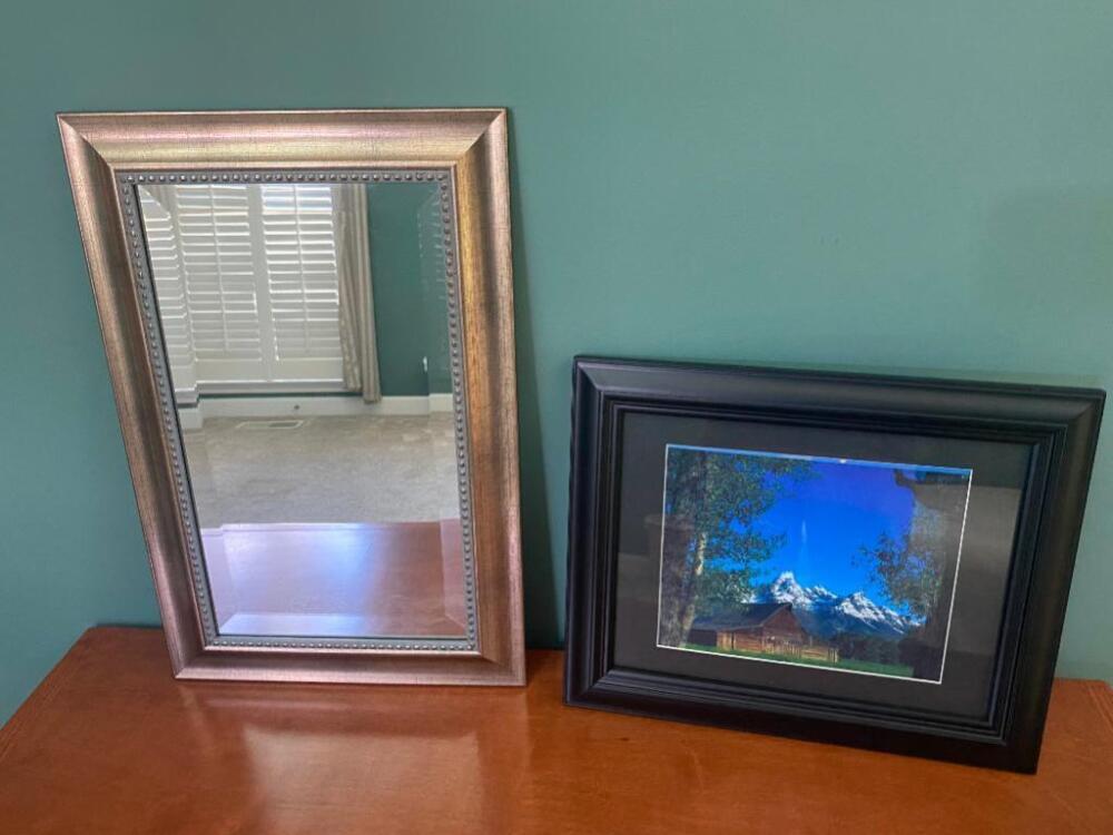 Decorative Mirror and Framed Art