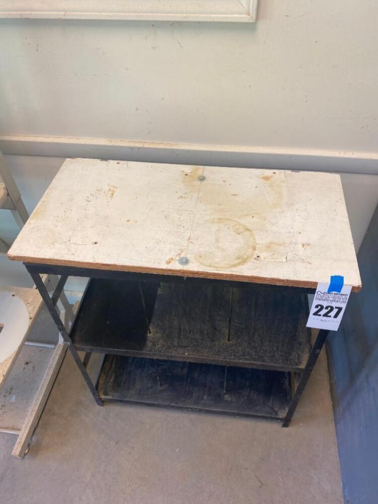 Metal Shelf with Wood Top
