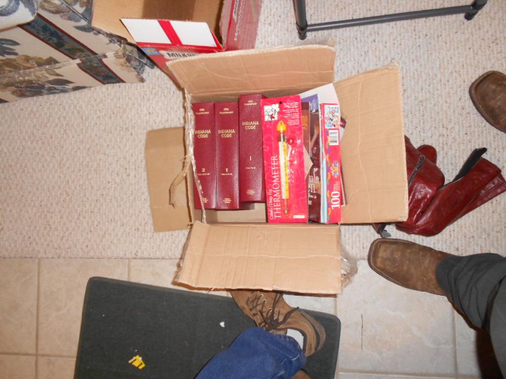 This lot has been moved, please see lot 16.  Reader's Digest Books, Indiana Law Books, Puzzles, Candy Thermometer