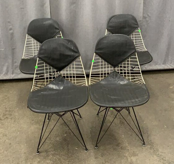 4 Mid Century Herman Miller Atomic Wire Chairs