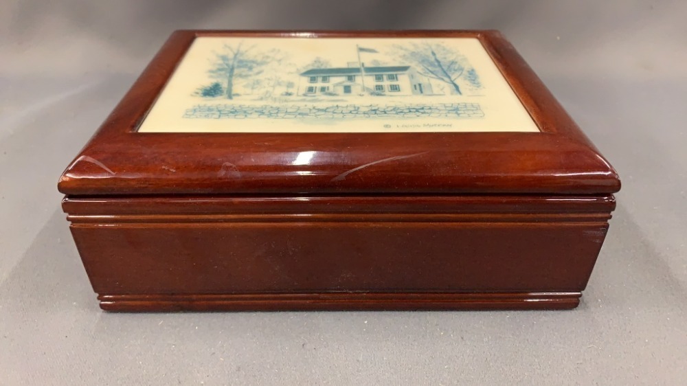 Printed Tile Lidded Box 8 X 6 X 3
