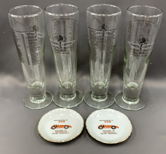 4 Indy 500 Champagne Glasses And 2 Indy