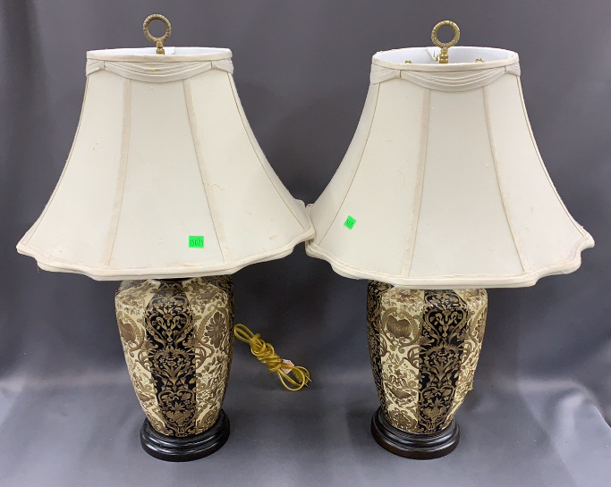 Pair Of Asian Influence Lamps 27"