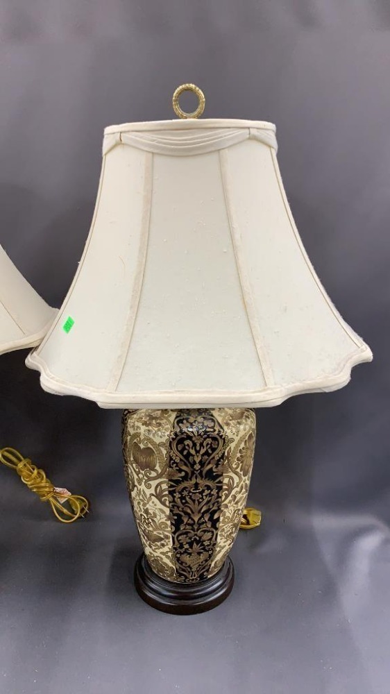 Pair Of Asian Influence Lamps 27"