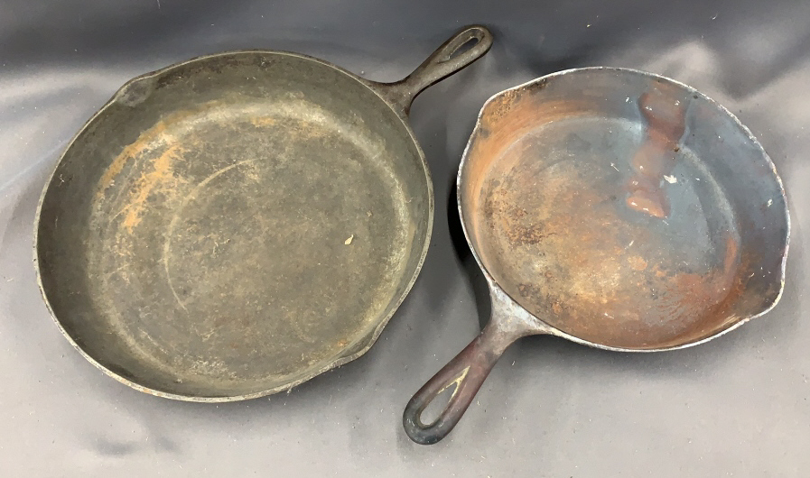 2 Cast Iron Skillets 17" Of Largest