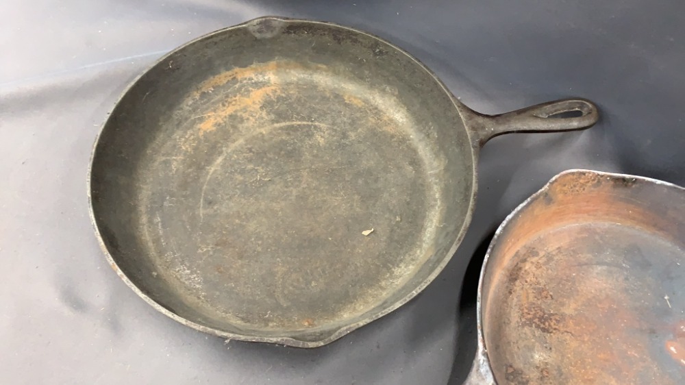 2 Cast Iron Skillets 17" Of Largest
