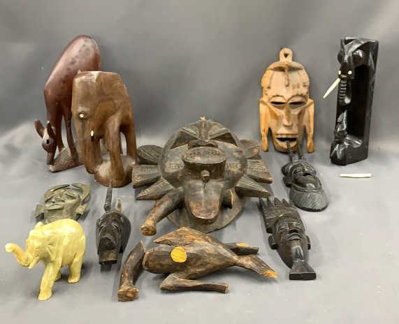 Wooden Masks, Statues, Some Broken