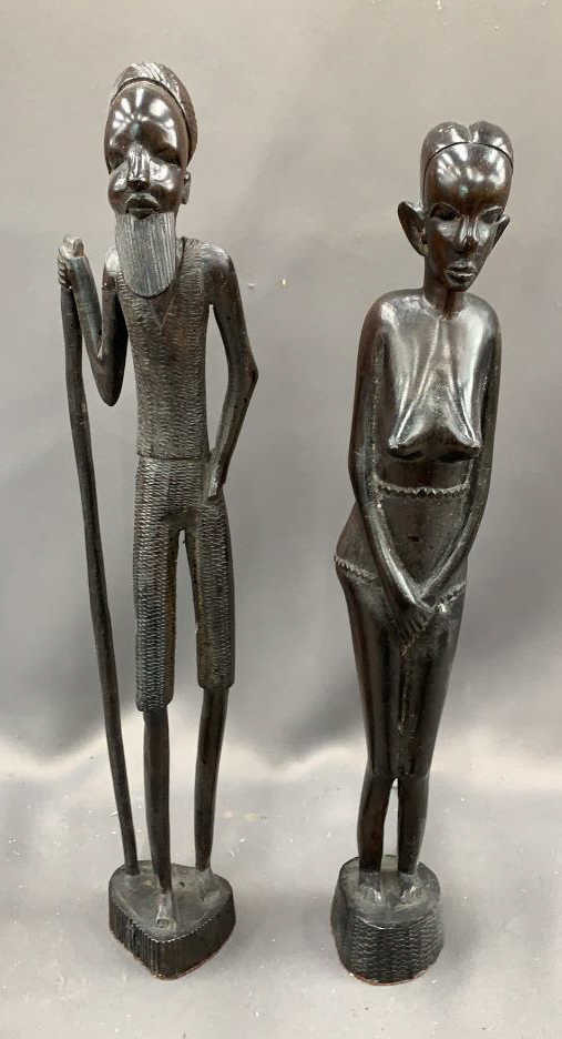 2 Wooden Statues 15"