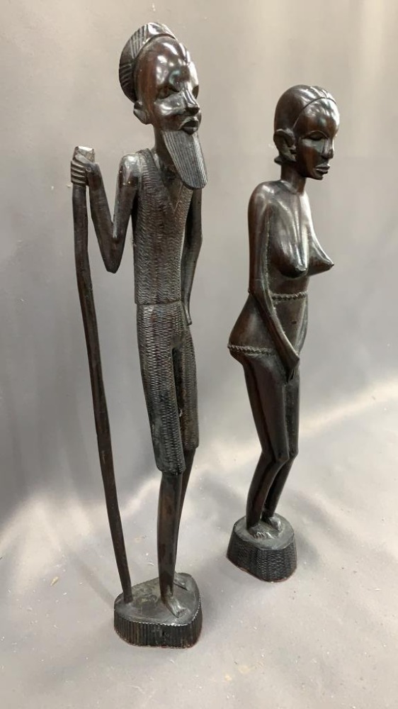 2 Wooden Statues 15"