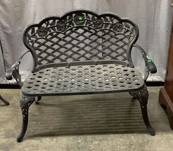 Wrought Iron Bench 44 X 36 X 17 S H