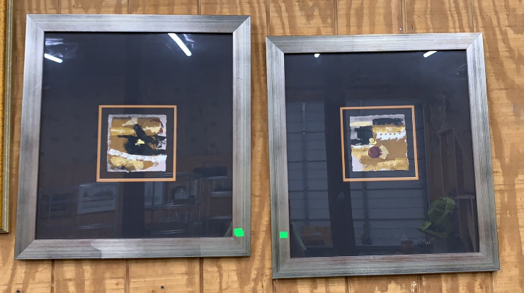 Pair Of Abstract Prints 25 X 27
