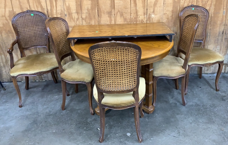 Dining Table, 6 Chairs, 18" Leaf