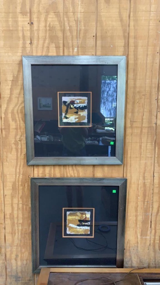 Pair Of Abstract Prints 25 X 27