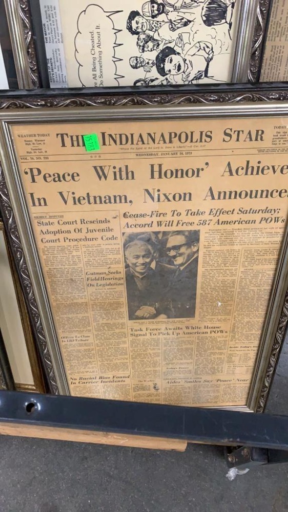 Assorted Artwork, Framed Newspaper Clippings