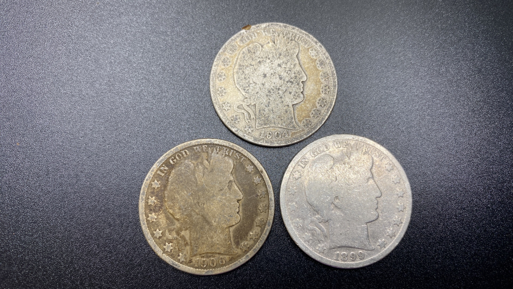 3 BARBER HALF DOLLARS