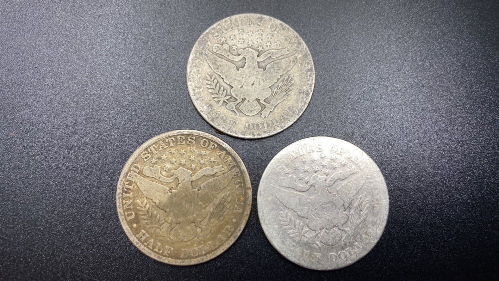 3 BARBER HALF DOLLARS