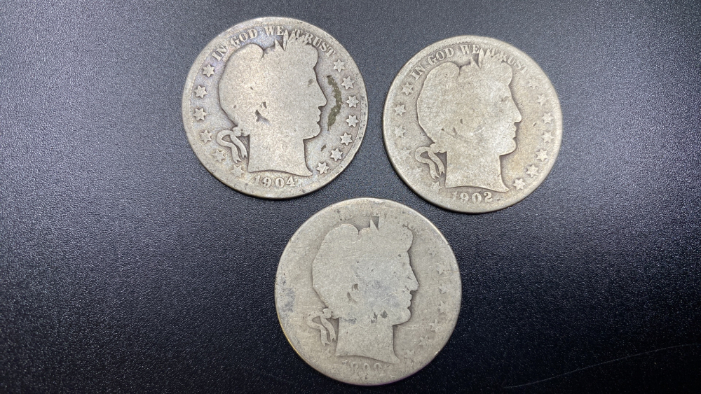3 BARBER HALF DOLLARS