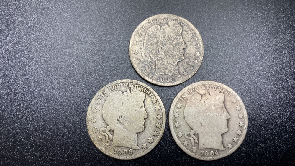 3 BARBER HALF DOLLARS