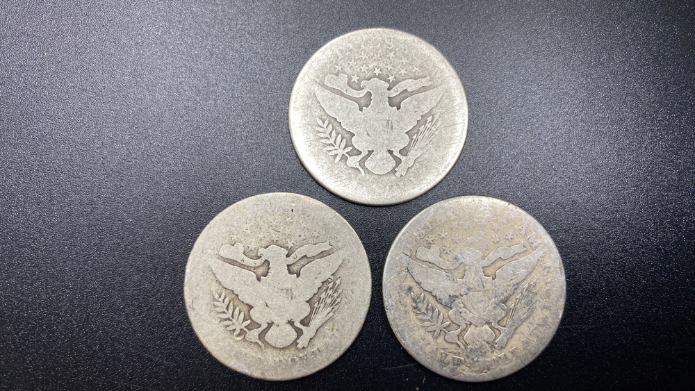 3 BARBER HALF DOLLARS