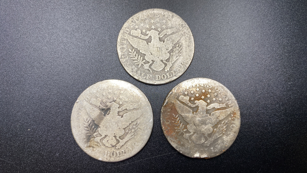 3 BARBER HALF DOLLARS