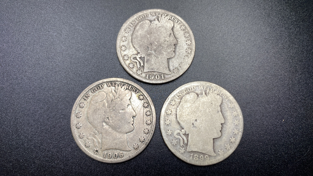 3 BARBER HALF DOLLARS
