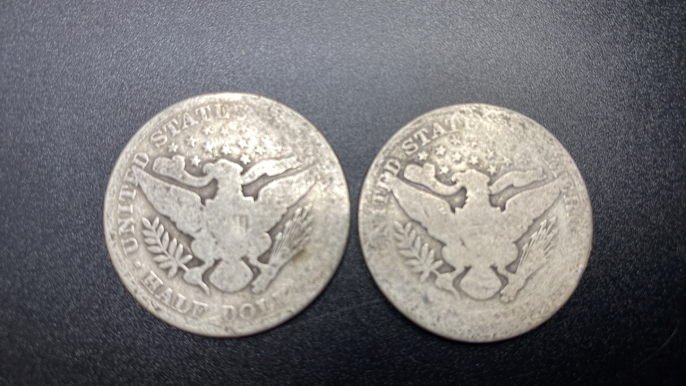 2 BARBER HALF DOLLARS