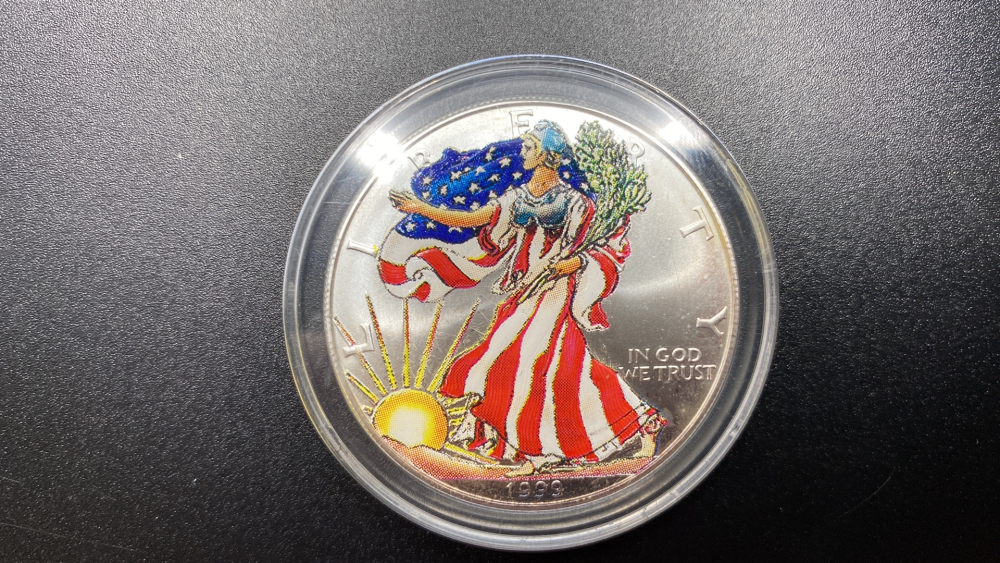 1999 COLORIZED WALKING LIBERTY SILVER DOLLAR